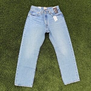 Levi's 501 90s Straight Leg Mid Rise Jeans Light Wash Denim Size 31x30